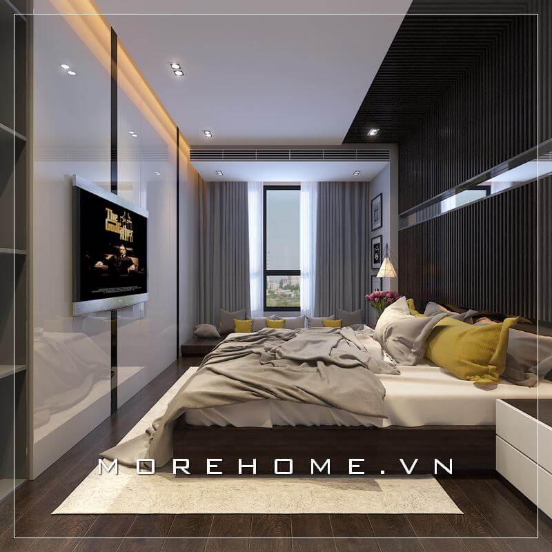 Nếu bạn sở hữu một căn phòng ngủ chung cư nhỏ thì đừng nên bỏ qua mẫu thiết kế phòng ngủ hiện đại này của chúng tôi nhé!
